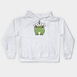 Frog with flower hat Kids Hoodie